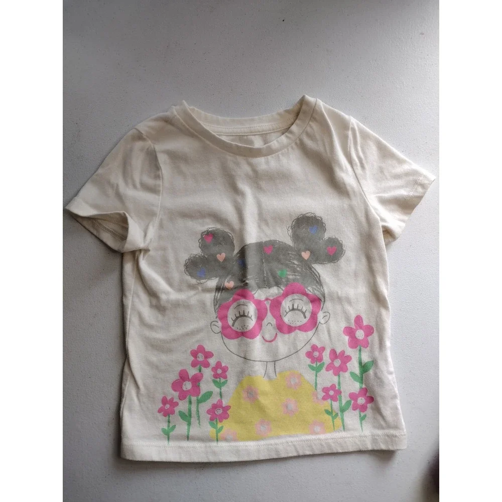 365 Kids Garanimals‎ Girls Graphic Tee and Pink Cargo Shorts Set Size 4